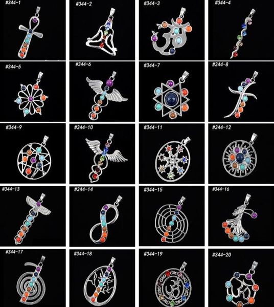 whole 22 mix style natural crystal gemstone pendant seven chakra religious pendant alloy inlaid gemstone pendant 0124456808, Silver
whole 22 mix style natural crystal gemstone pendant seven chakra religious pendant alloy inlaid gemstone pendant 0124456808, Silver