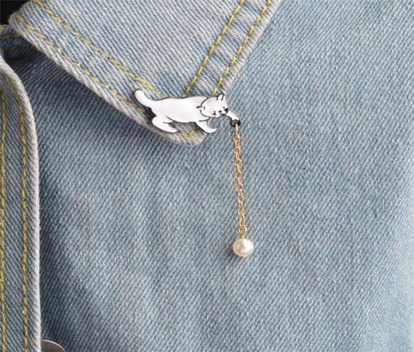 super cute little cat brooch white imitation pearl brooches pins women girl fashion jewelry bijoux bag accessories t3557245516, Gray
super cute little cat brooch white imitation pearl brooches pins women girl fashion jewelry bijoux bag accessories t3557245516, Gray