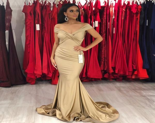 2019 new elegant gold mermaid prom dresses off the shoulder ruched sweep train zipper back evening formal wear party dress cu4903607, Black
2019 new elegant gold mermaid prom dresses off the shoulder ruched sweep train zipper back evening formal wear party dress cu4903607, Black