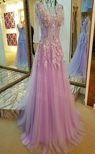 light purple prom dresses fairy long sleeves sweep train pleats tulle applique with beading laceup back runway gowns illusio9468804, Black
light purple prom dresses fairy long sleeves sweep train pleats tulle applique with beading laceup back runway gowns illusio9468804, Black