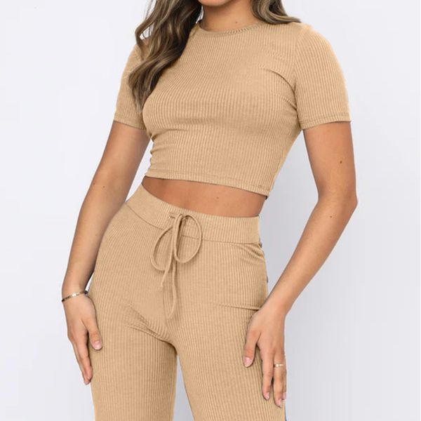 women s two piece pant casual shirt set solid color ladies cropped tank high waist short sleeve navel exposed daily outfit 230715, White
women s two piece pant casual shirt set solid color ladies cropped tank high waist short sleeve navel exposed daily outfit 230715, White