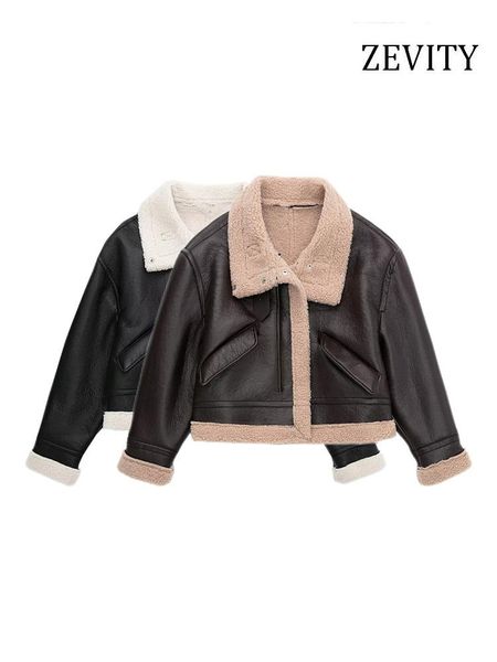 jackets zevity women fashion thick warm faux leather shearling jacket coat vintage long sleeve flap pockets female outerwear chic, Black;brown
jackets zevity women fashion thick warm faux leather shearling jacket coat vintage long sleeve flap pockets female outerwear chic, Black;brown
