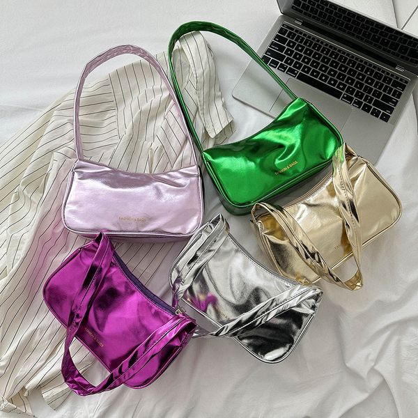 evening bags womens fashion handbags retro solid color pu leather shoulder underarm bag silver casual women 230713
evening bags womens fashion handbags retro solid color pu leather shoulder underarm bag silver casual women 230713