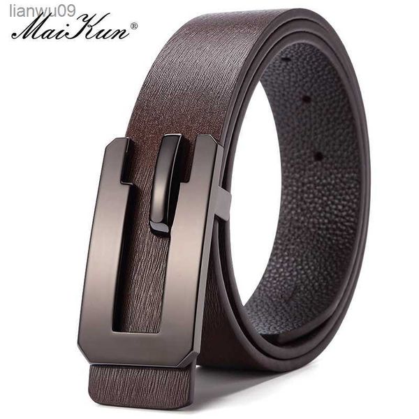 maikun luxury genuine leather belt for men casual simple alloy smooth buckle youth fashion business pants belt l230704, Black;brown
maikun luxury genuine leather belt for men casual simple alloy smooth buckle youth fashion business pants belt l230704, Black;brown