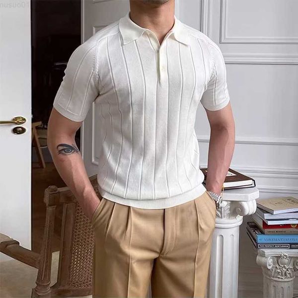 men's t-shirts casual men's slim elastic knitted polo shirt 2023 spring summer short sleeve lapel button knit men clothes fashion, White;black
men's t-shirts casual men's slim elastic knitted polo shirt 2023 spring summer short sleeve lapel button knit men clothes fashion, White;black