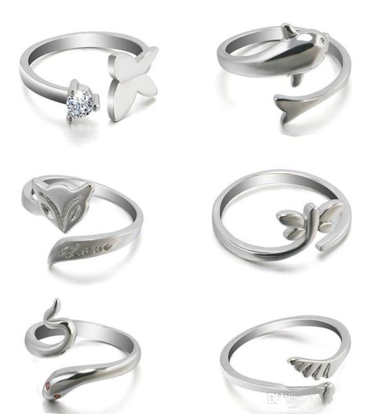the new fashion cute animal dolphin ring opening minimalist temperament fox ring wings6803410, Silver
the new fashion cute animal dolphin ring opening minimalist temperament fox ring wings6803410, Silver