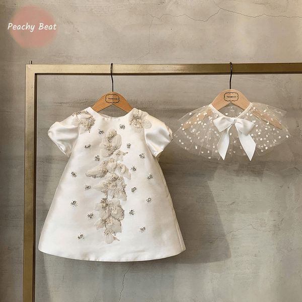 girl's dresses baby girl princess silk dress infant toddler child pearl beading flower lace vestido party pageant birthday baby clothes, Red;yellow
girl's dresses baby girl princess silk dress infant toddler child pearl beading flower lace vestido party pageant birthday baby clothes, Red;yellow