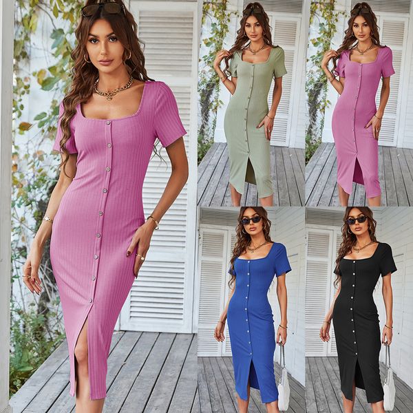 basic casual dresses european and american dres s 2023 summer elegant slim fit short sleeve long 230715, Black;gray
basic casual dresses european and american dres s 2023 summer elegant slim fit short sleeve long 230715, Black;gray