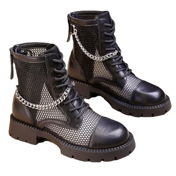 leather booties ladies summer new thin mesh shoes hollow martin boots single boots breathable joker cool boots thin boots, Black
leather booties ladies summer new thin mesh shoes hollow martin boots single boots breathable joker cool boots thin boots, Black