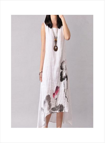 2017 women plus size loose dresses linen dress loose oneck summer without sleeves vintage style flower printed long dress in dra2830004, Black;gray
2017 women plus size loose dresses linen dress loose oneck summer without sleeves vintage style flower printed long dress in dra2830004, Black;gray