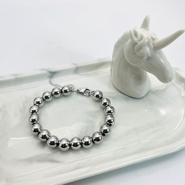 10mm beaded chain bracelets women strands stainless steel couple jewelry gifts for accessories, Black
10mm beaded chain bracelets women strands stainless steel couple jewelry gifts for accessories, Black