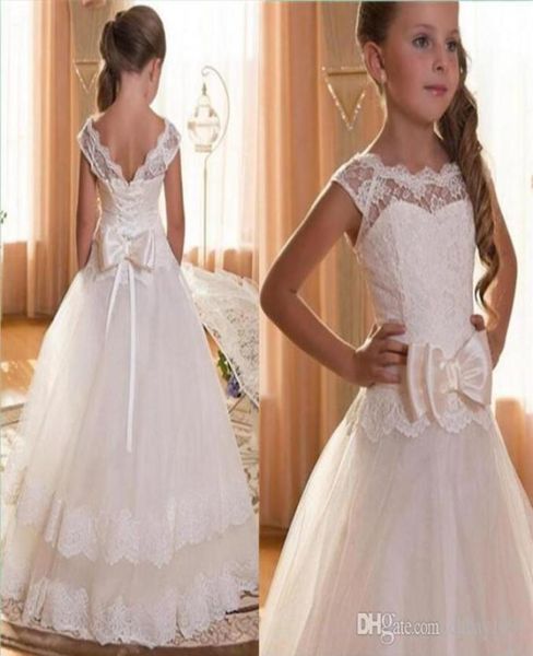 white ivory lace flower girls dresses puffy tulle lace capped sleeves first communion dress pageant gowns 2019 custom made high qu6268046, White;blue
white ivory lace flower girls dresses puffy tulle lace capped sleeves first communion dress pageant gowns 2019 custom made high qu6268046, White;blue