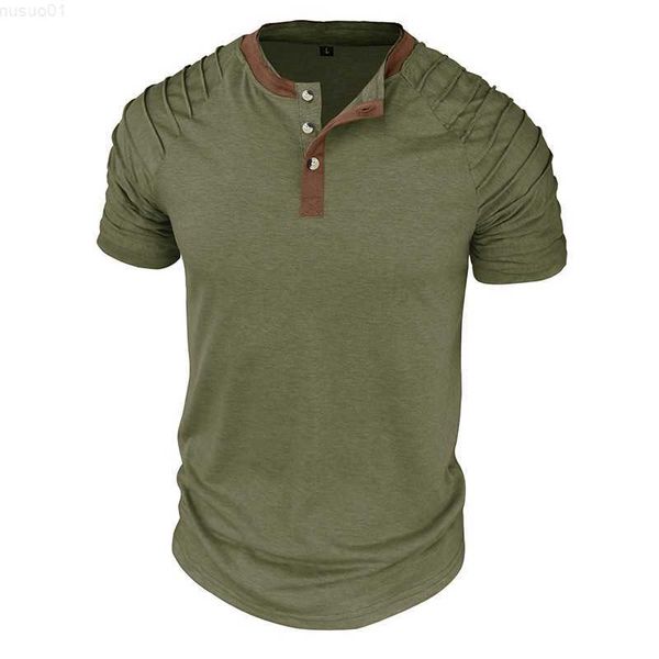 men's t-shirts summer vintage henry collar mens t shirts casual patchwork button pleated short sleeve tee men leisure solid loose pullo, White;black
men's t-shirts summer vintage henry collar mens t shirts casual patchwork button pleated short sleeve tee men leisure solid loose pullo, White;black