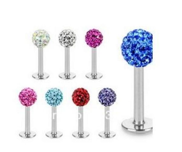 wholes 20pcs mix 10 colors body piercing jewelry disco ball cz crystal lip piercing labret bar labret ring4976882, Black
wholes 20pcs mix 10 colors body piercing jewelry disco ball cz crystal lip piercing labret bar labret ring4976882, Black