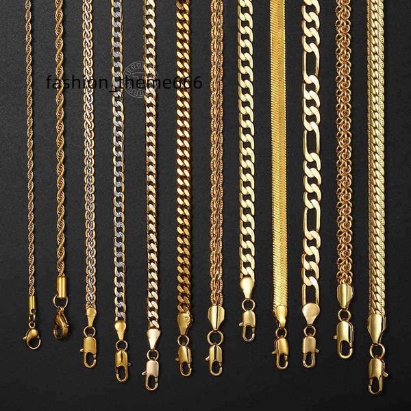 chains gold chain for men women wheat figaro rope cuban link chain gold filled stainless steel necklaces male jewelry gift wholesale, Silver
chains gold chain for men women wheat figaro rope cuban link chain gold filled stainless steel necklaces male jewelry gift wholesale, Silver