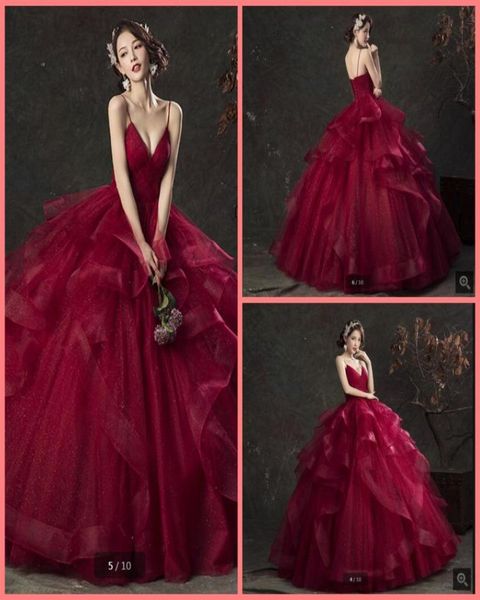 2019 new arrival burgundy ruffled ball gown princess prom dress sweet 16 spaghetti straps pleated v neck quinceanera prom gowns be5753394, Black
2019 new arrival burgundy ruffled ball gown princess prom dress sweet 16 spaghetti straps pleated v neck quinceanera prom gowns be5753394, Black