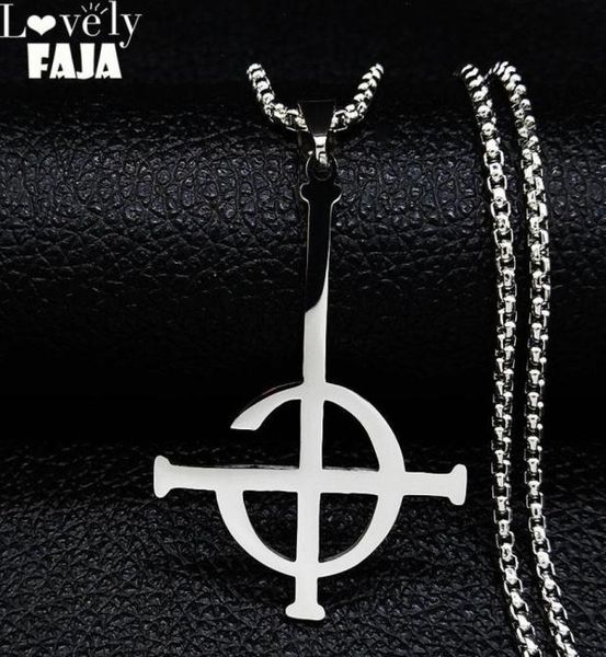 ghost bc nameless stainless steel necklace ghoul band pope emeritus symbol mask grucifix poster necklaces jewelry n643s034572952, Silver