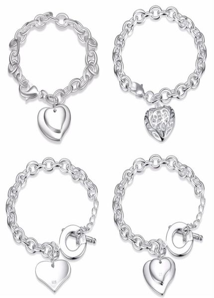 whole mixed order 925 sterling silver plated heart pendant charm bracelet bangles fashion party jewelry valentine039s day9351907, Golden;silver
whole mixed order 925 sterling silver plated heart pendant charm bracelet bangles fashion party jewelry valentine039s day9351907, Golden;silver