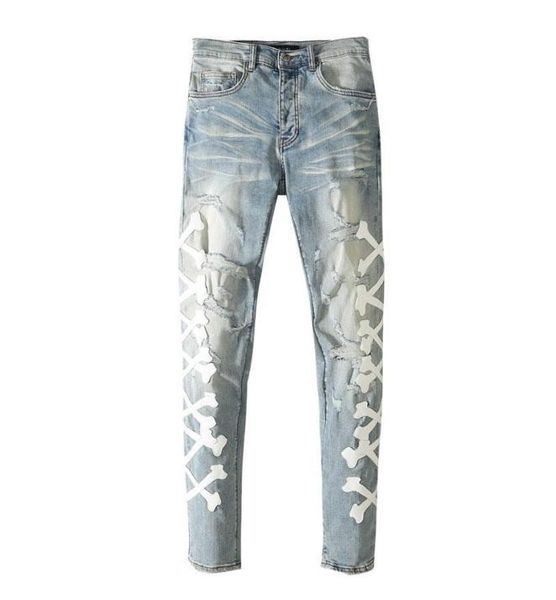men039s jeans 2021 male blue trousers holes make old high street with embroidered bone pacth stretch slim denim pants2336441
men039s jeans 2021 male blue trousers holes make old high street with embroidered bone pacth stretch slim denim pants2336441