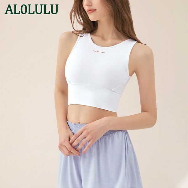 al0lulu sports yoga tank for women with chest pads for outer wear