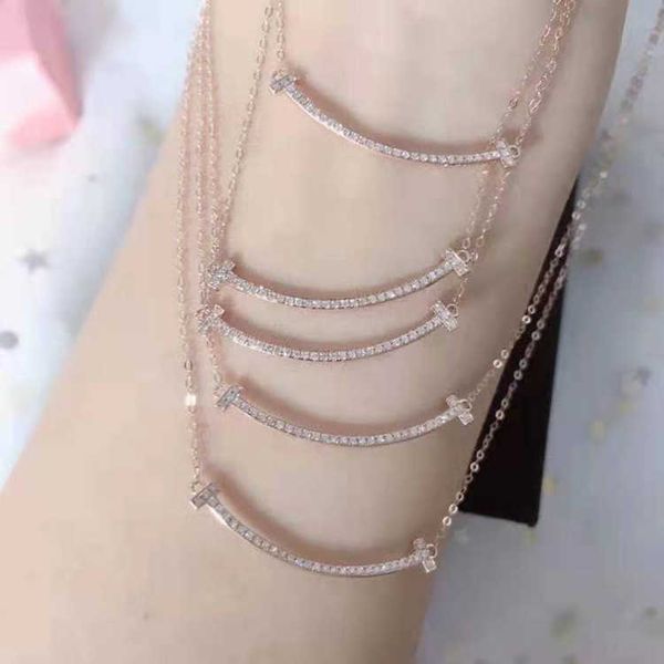 designer new korean version new micro inlaid full diamond necklace tiffay smile women's summer collarbone chain live streaming jewelry, Silver
designer new korean version new micro inlaid full diamond necklace tiffay smile women's summer collarbone chain live streaming jewelry, Silver