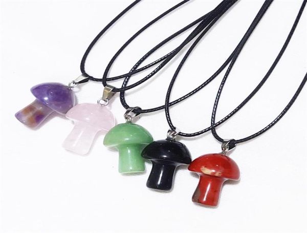 carved gemstones mini mushroom pendant charms black rope chain women healing crystals figurine necklace jewelry9245223, Silver
carved gemstones mini mushroom pendant charms black rope chain women healing crystals figurine necklace jewelry9245223, Silver