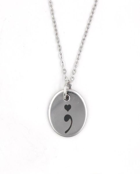 new arrival stainless steel necklace semicolon necklace depression awareness pendant necklace warrior mental health suicide jewelr1747840, Silver
new arrival stainless steel necklace semicolon necklace depression awareness pendant necklace warrior mental health suicide jewelr1747840, Silver