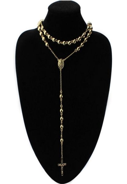 6mm stainless steel gold plated crucifix rosary chain necklace 195quot6quot9380905, Silver
6mm stainless steel gold plated crucifix rosary chain necklace 195quot6quot9380905, Silver