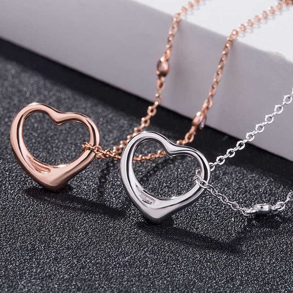 designer new s925 sterling silver heart pendant korean necklace collar chain tiffay plated 18k rose gold
designer new s925 sterling silver heart pendant korean necklace collar chain tiffay plated 18k rose gold