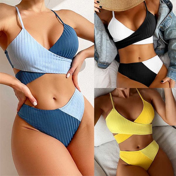 women's swimwear 2022 new women beachwear bikini high waist swimwear women bikini swimsuit custom sporty bra brief sets women swimdress, White;black
women's swimwear 2022 new women beachwear bikini high waist swimwear women bikini swimsuit custom sporty bra brief sets women swimdress, White;black