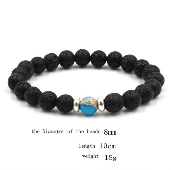 10 colors natural black lava stone beads elastic bracelet essential oil diffuser bracelet volcanic rock beaded hand strings1773105