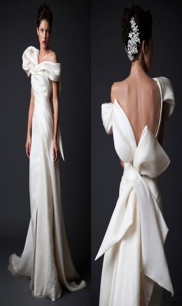 krikor jabotian ivory aline wedding dresses with back bow custom made ruffled formal wear sheath offshoulder backless bridal wed6548334, White 
krikor jabotian ivory aline wedding dresses with back bow custom made ruffled formal wear sheath offshoulder backless bridal wed6548334, White