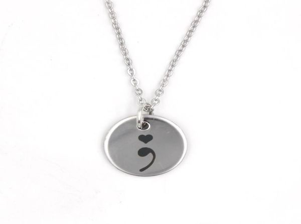 new arrival stainless steel necklace semicolon necklace depression awareness pendant necklace warrior mental health suicide jewelr8779230, Silver
new arrival stainless steel necklace semicolon necklace depression awareness pendant necklace warrior mental health suicide jewelr8779230, Silver