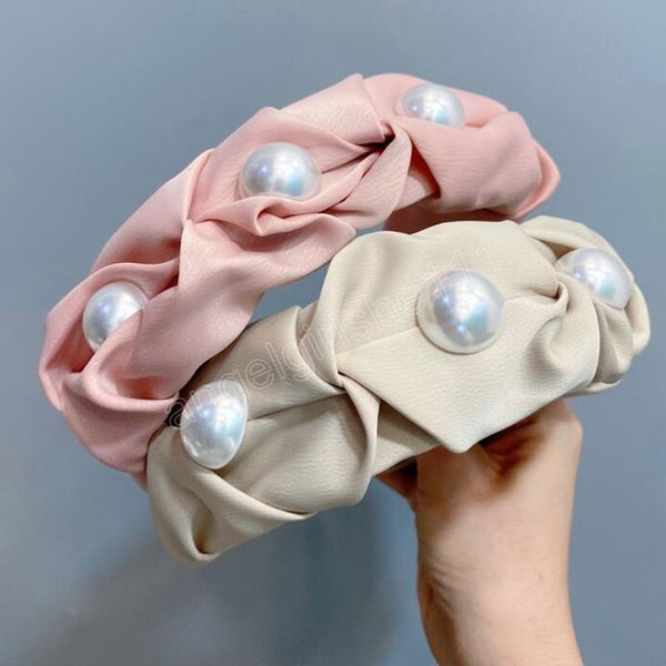 new fashion hairband for women wide side pleated headband shining pearls turban autumn hair accessories wholesale, Slivery;white
new fashion hairband for women wide side pleated headband shining pearls turban autumn hair accessories wholesale, Slivery;white