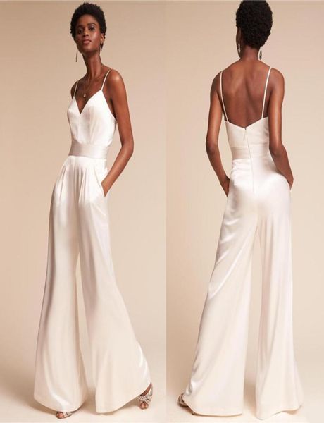 wedding jumpsuit summer with pockets ad spaghetti neck dramatic beach wedding ceremony dress with wideleg pants zipper back9060185, White
wedding jumpsuit summer with pockets ad spaghetti neck dramatic beach wedding ceremony dress with wideleg pants zipper back9060185, White