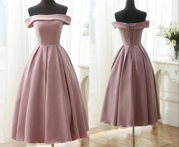 2021 dusty pink knee length party bridesmaid dresses off the shoulder satin corset back with sleeves real po homecoming p1794323, Black
2021 dusty pink knee length party bridesmaid dresses off the shoulder satin corset back with sleeves real po homecoming p1794323, Black
