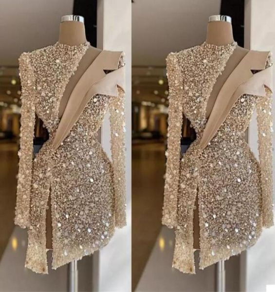luxury sequins beads prom dress high neck long sleeves formal party gowns custom made knee length robe de mariee 2023 champagne ev2601644, Black
luxury sequins beads prom dress high neck long sleeves formal party gowns custom made knee length robe de mariee 2023 champagne ev2601644, Black