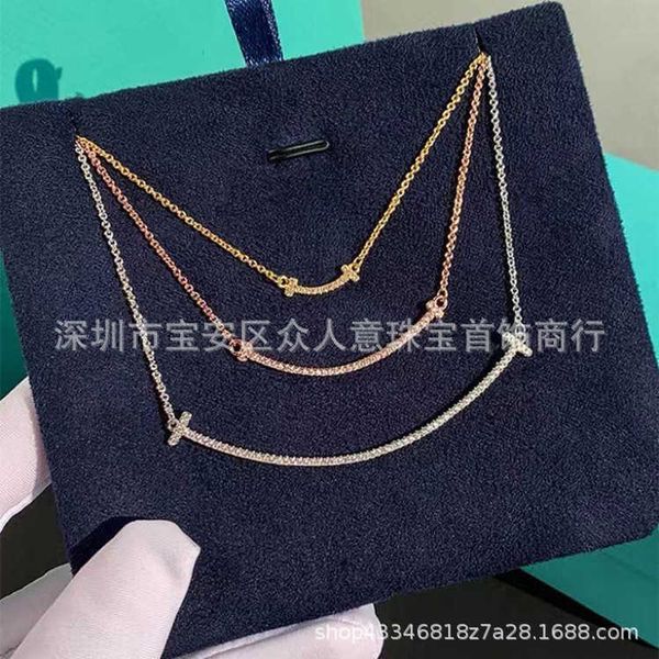 designer new tiffay smile necklace 925 sterling silver plated 18k gold small smooth faced diamond smiling face simple and versatile collar c
designer new tiffay smile necklace 925 sterling silver plated 18k gold small smooth faced diamond smiling face simple and versatile collar c