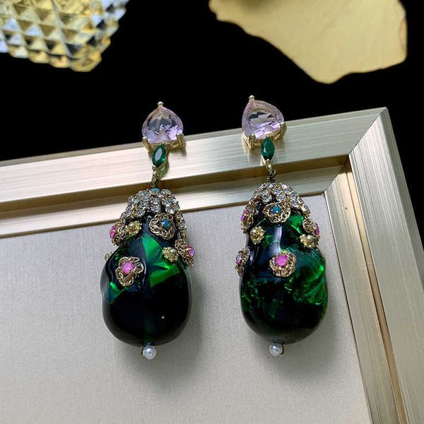 charm green large water drop earrings women's light luxury glass design exaggerated personality fashionable temperament korean version, Golden
charm green large water drop earrings women's light luxury glass design exaggerated personality fashionable temperament korean version, Golden