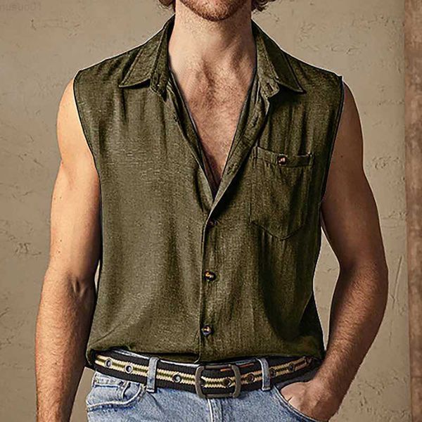 men's casual shirts streetwear men's vest shirts sleeveless button-up lapel casual shirt camisoles vintage pure color men clothing, White;black
men's casual shirts streetwear men's vest shirts sleeveless button-up lapel casual shirt camisoles vintage pure color men clothing, White;black