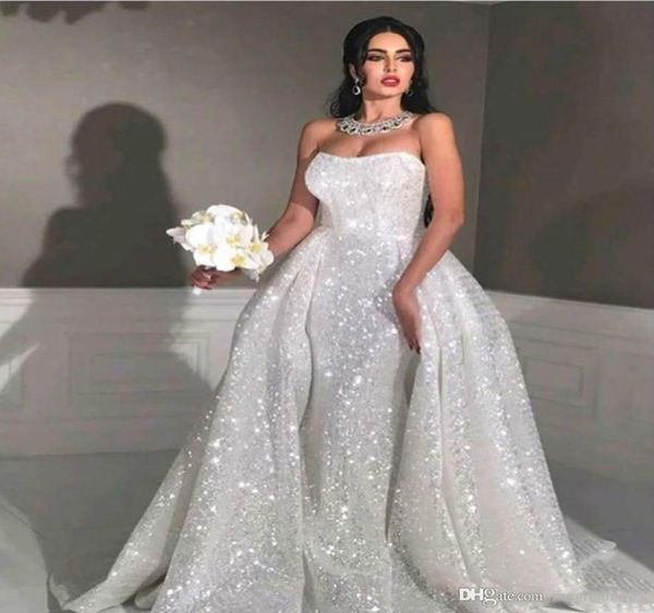 glitter arabic mermaid wedding dresses with detachable train strapless sweetheart full sequins plus size overskirt country bridal 6248395, White
glitter arabic mermaid wedding dresses with detachable train strapless sweetheart full sequins plus size overskirt country bridal 6248395, White