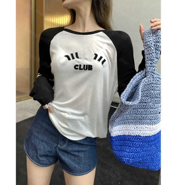 23ss womens designer clothing tee womens t-shirt contrasting color round neck letter logo embroidered long sleeve t-shirt womens clothes a1, White
23ss womens designer clothing tee womens t-shirt contrasting color round neck letter logo embroidered long sleeve t-shirt womens clothes a1, White