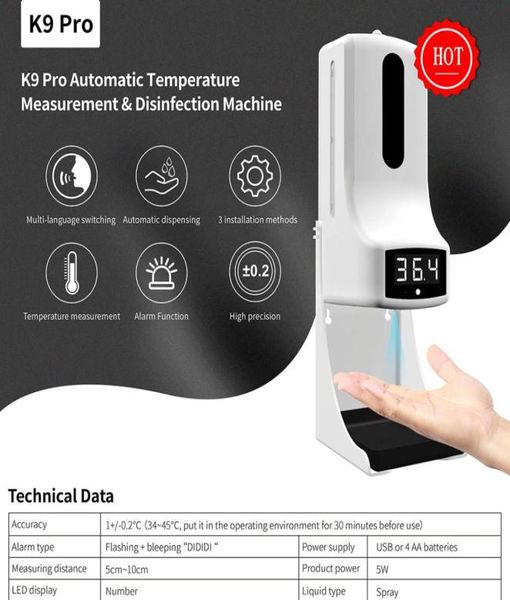 k9pro automatic soap bubble machine k9 pro noncontact infrared thermometer sensor soap dispenser automatic hand washer1039625, Silver
k9pro automatic soap bubble machine k9 pro noncontact infrared thermometer sensor soap dispenser automatic hand washer1039625, Silver