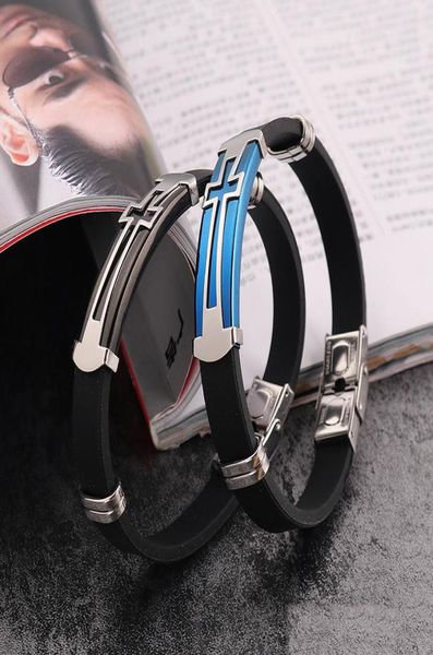 new cross black silicone wrap bracelets for couple stainless steel christian sign bangle women men fashion jewelry gift5398831, Golden;silver
new cross black silicone wrap bracelets for couple stainless steel christian sign bangle women men fashion jewelry gift5398831, Golden;silver