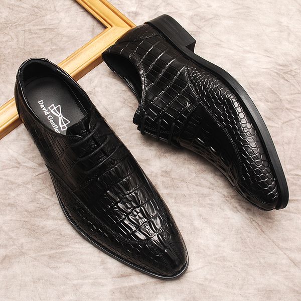 men's shoes leather oxford crocodile pattern genuine cow leather classic men dress shoes black brown lace up wedding formal shoe
men's shoes leather oxford crocodile pattern genuine cow leather classic men dress shoes black brown lace up wedding formal shoe