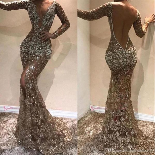 deep v neck long sleeves sequins mermaid long evening dresses beaded sheer mesh split backless formal party prom dresses bc0974707911, Black;red
deep v neck long sleeves sequins mermaid long evening dresses beaded sheer mesh split backless formal party prom dresses bc0974707911, Black;red