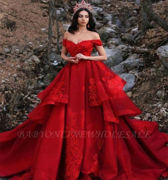 red layers tiered lace applique a line plus size wedding dresses off the shoulder arabic dubai chapel train bridal wedding quincea5550075, White
red layers tiered lace applique a line plus size wedding dresses off the shoulder arabic dubai chapel train bridal wedding quincea5550075, White