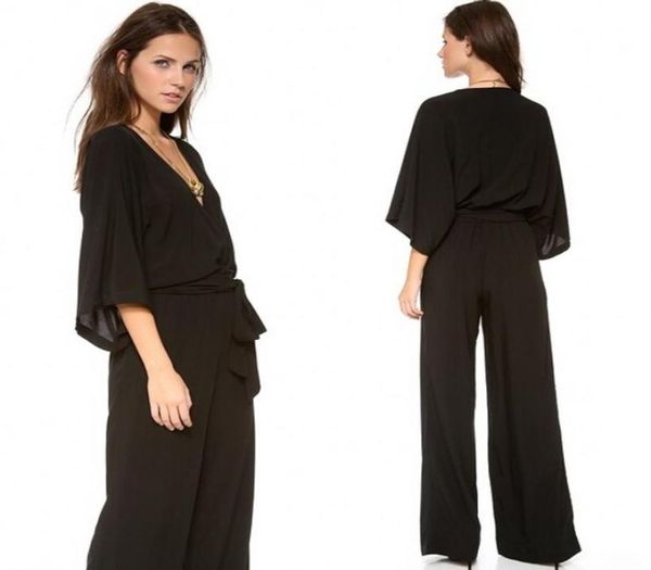 simple 2016 latest black chiffon jumpsuit evening wear deep v neck 34 long sleeve bow sash pants suit custom made en51626098071, Black;red
simple 2016 latest black chiffon jumpsuit evening wear deep v neck 34 long sleeve bow sash pants suit custom made en51626098071, Black;red