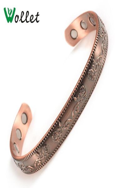 wollet jewelry pure copper bio magnetic bracelet bangles for women rose flower magnet open cuff anti arthritis rheumatism health1323346, Black
wollet jewelry pure copper bio magnetic bracelet bangles for women rose flower magnet open cuff anti arthritis rheumatism health1323346, Black