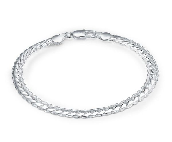 925 silver plated bracelets 5mm flat chain bracelet simple geometry bangle chain bracelets men jewelry h1999673262, Black
925 silver plated bracelets 5mm flat chain bracelet simple geometry bangle chain bracelets men jewelry h1999673262, Black